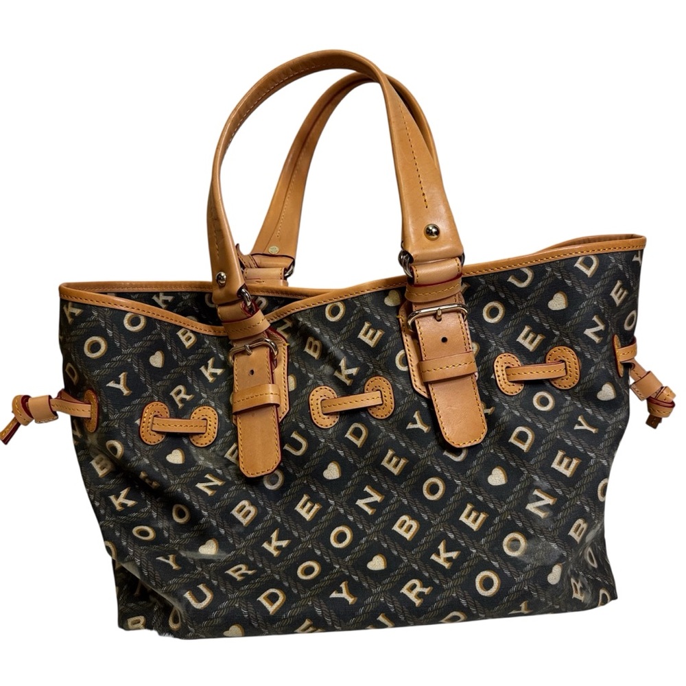 ❣️SOLD❣️Dooney & Bourke Medium  Chiara Bag Brown Tan Approx 13x9x5 8” Strap Drop - Picture 6 of 15
